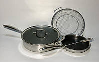 Наборы посуды Kasanova 5 предметов Кастрюля с антипригарным покрытием (Сковорода) Набор кастрюля с крышкой