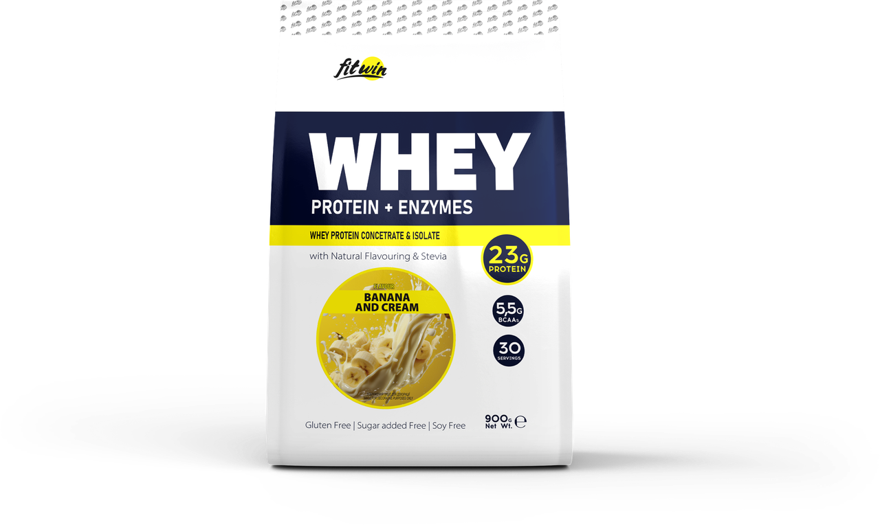 Протеїн Fitwin WHEY, банан та вершки, 900г