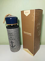 Скляна пляшка для напоїв CQ "See You in Paris" (420 мл, сірий чохол), фото 4