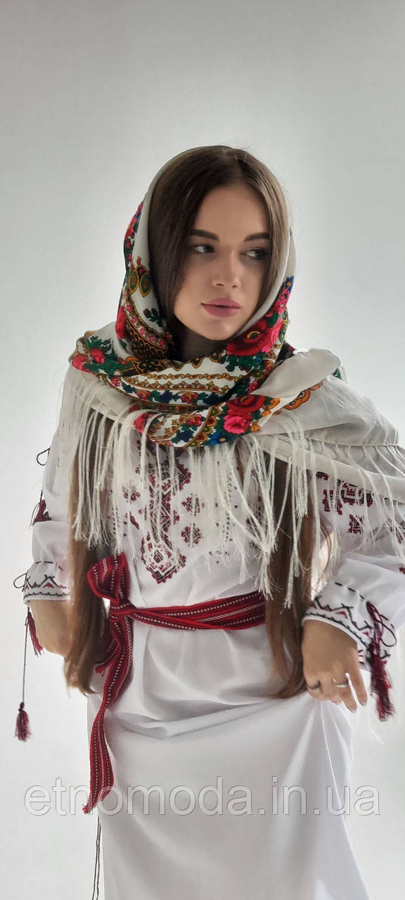 Хустка українська народна "Павунка" 125см*125см