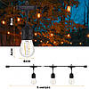 Гірлянда вулична в стилі ретро світлодіодна F27 на 10 LED ламп довжиною 5 метрів, фото 5