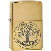 Зажигалка Zippo 204B Tree of Life CLASSIC brushed brass