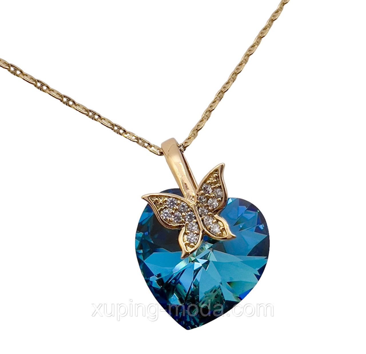 Swarovski Ланцюжок з кулоном ксюпінг. 40+5 см х 15 х 20 мм. 18 к, фото 1