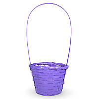 Корзинка из лозы 33х12,5см фиолетовый флористическая декоративная