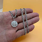 Срібний амулет Символ Роду із ланцюжком бісмарк комплект 925 проби, фото 2