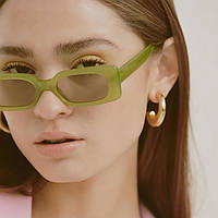 Прямоугольные солнцезащитные очки женские Honey Fashion Accessories зеленые (7052)