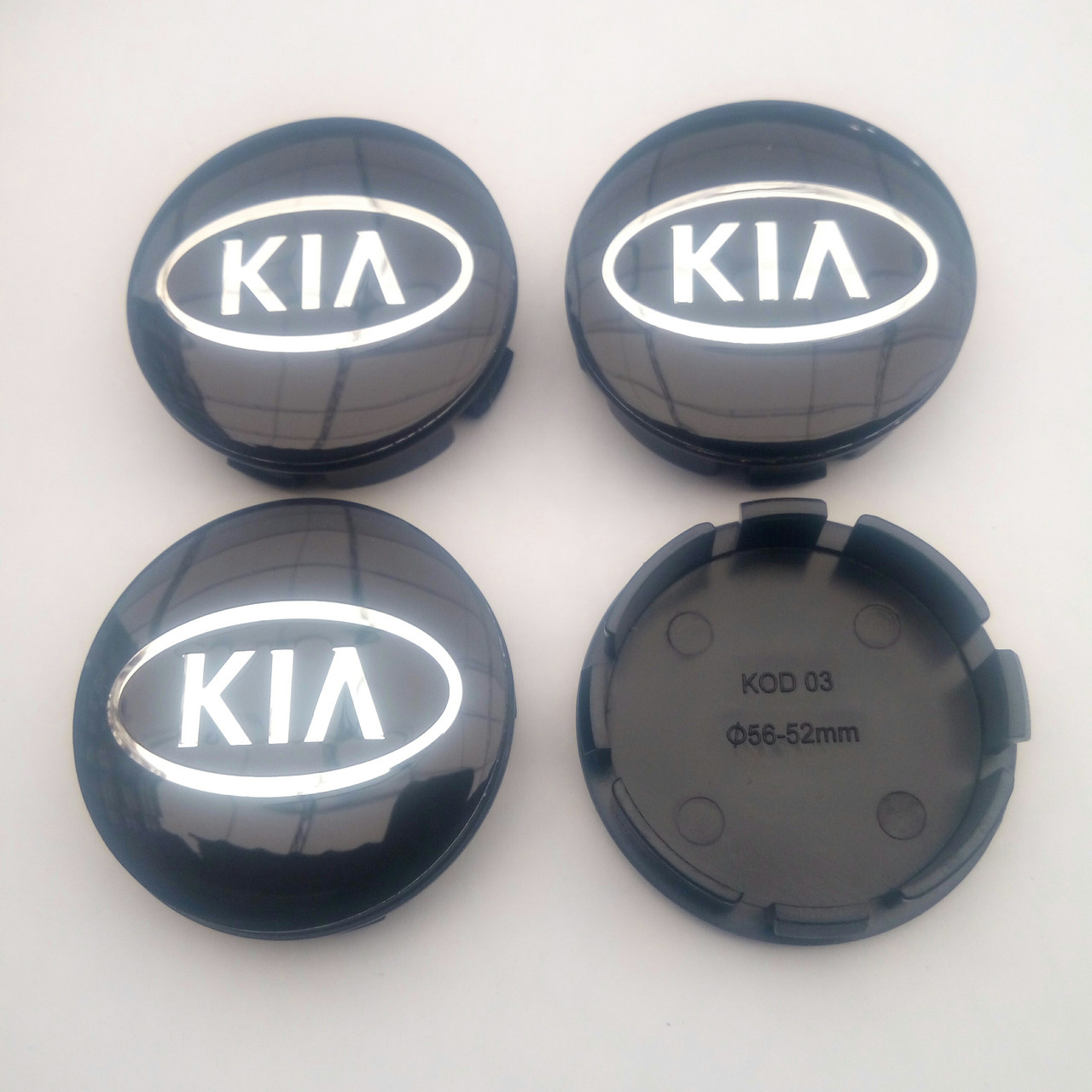 Ковпачки в диски Kia 52-56 мм чорні