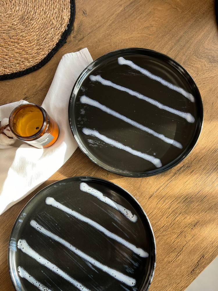 Тарілка кругла з бортиком 29 см, «Тотал графіт плюс exclusive»