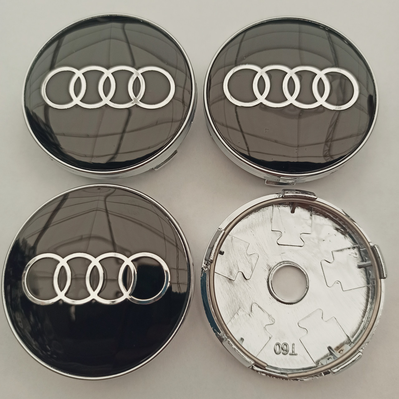 Ковпачки в диски Audi 56*60 мм чорні