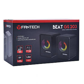 Комп'ютерні колонки Fantech GS203 Beat RGB підсвічування динаміки 45 мм і загальною потужністю 6Вт