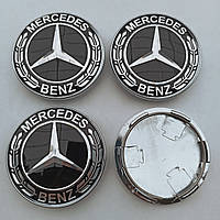 Ковпачки в диск Mercedes Benz 62-68 мм чорні
