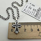 Срібний оригінальний хрестик та ланцюжок бісмарк комплект 925 проби чорніння, фото 5