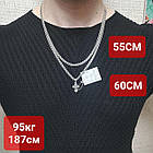 Срібний оригінальний хрестик та ланцюжок бісмарк комплект 925 проби чорніння, фото 7