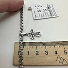 Срібний оригінальний хрестик та ланцюжок бісмарк комплект 925 проби чорніння, фото 6