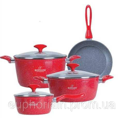 Набор посуды Bohmann BH-7357-red 7 предметов Отличное качество - фото 1 - id-p2078474204