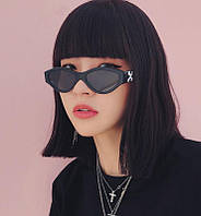 Овальные солнцезащитные очки женские Honey Fashion Accessories черные (7027)