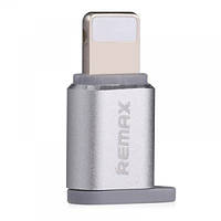 Переходник Visual RA-USB2 microUSB(F) to Lightning(M) Silver Remax 340905 Отличное качество