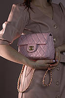 Жіноча сумка Chanel 21 pink, женская сумка, брендова сумка Шанель рожевого кольору хороша якість