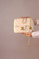 Женская сумка Chanel 20 ivory, женская сумка Шанель цвета слоновой кости хорошее качество