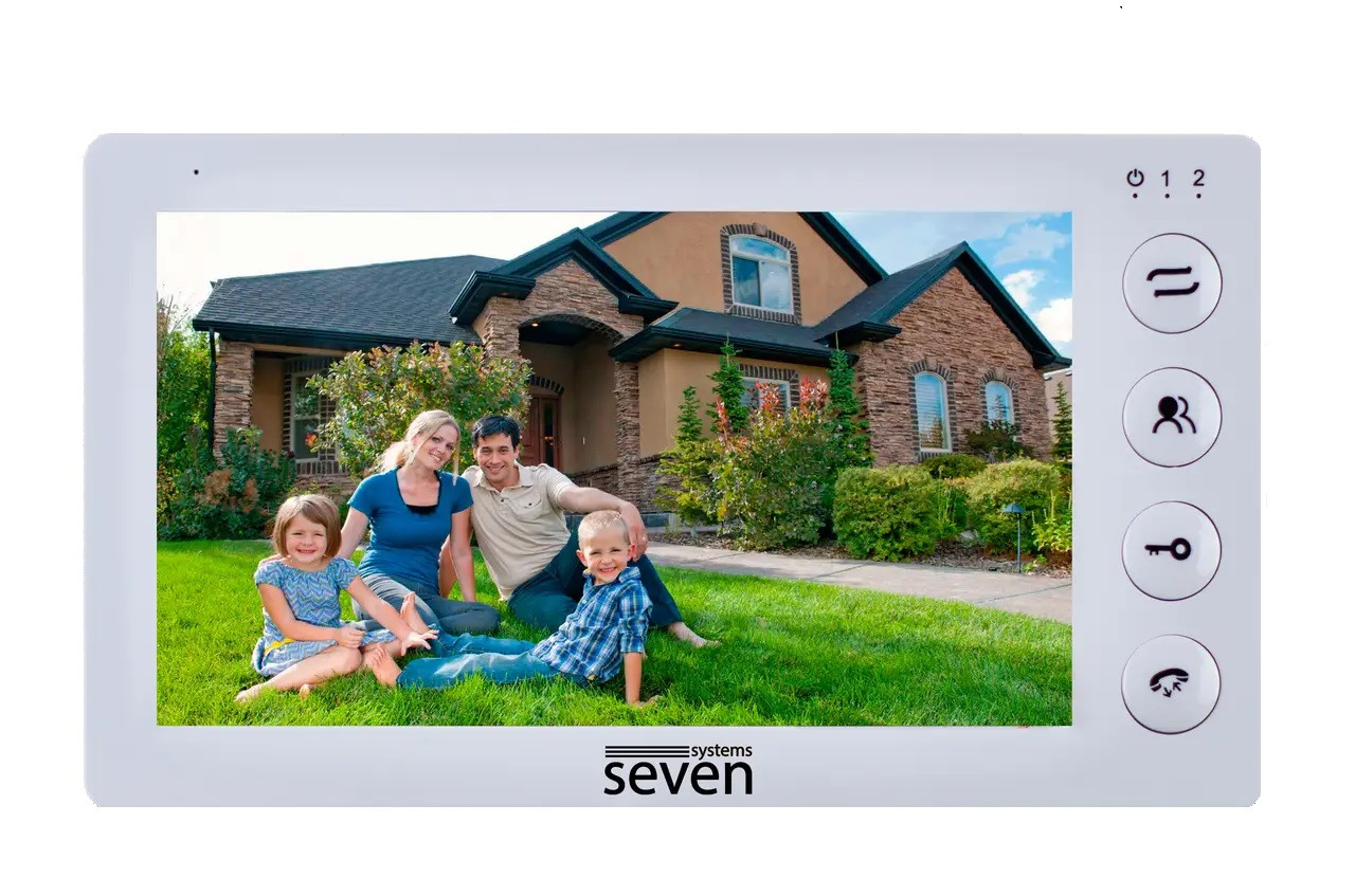 Відеодомофон 7 дюймів SEVEN DP-7573 white, фото 1