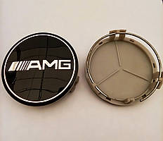 Ковпачок у диск Mercedes AMG чорний діаметр 70-75 мм