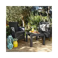 Комплект садовой мебели: стол + 2 стула Keter Rosarso, Цвет - Графит.