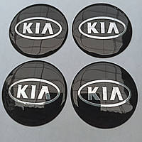 Наклейка опукла на ковпачок диска Kia 65 мм чорна