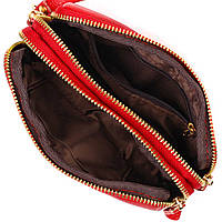 Стильный женский клатч на два отделения из натуральной кожи 22090 Vintage Красный хорошее качество