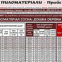 Доска, брус, дерево - Прайс-лист, цена сухих пиломатериалов