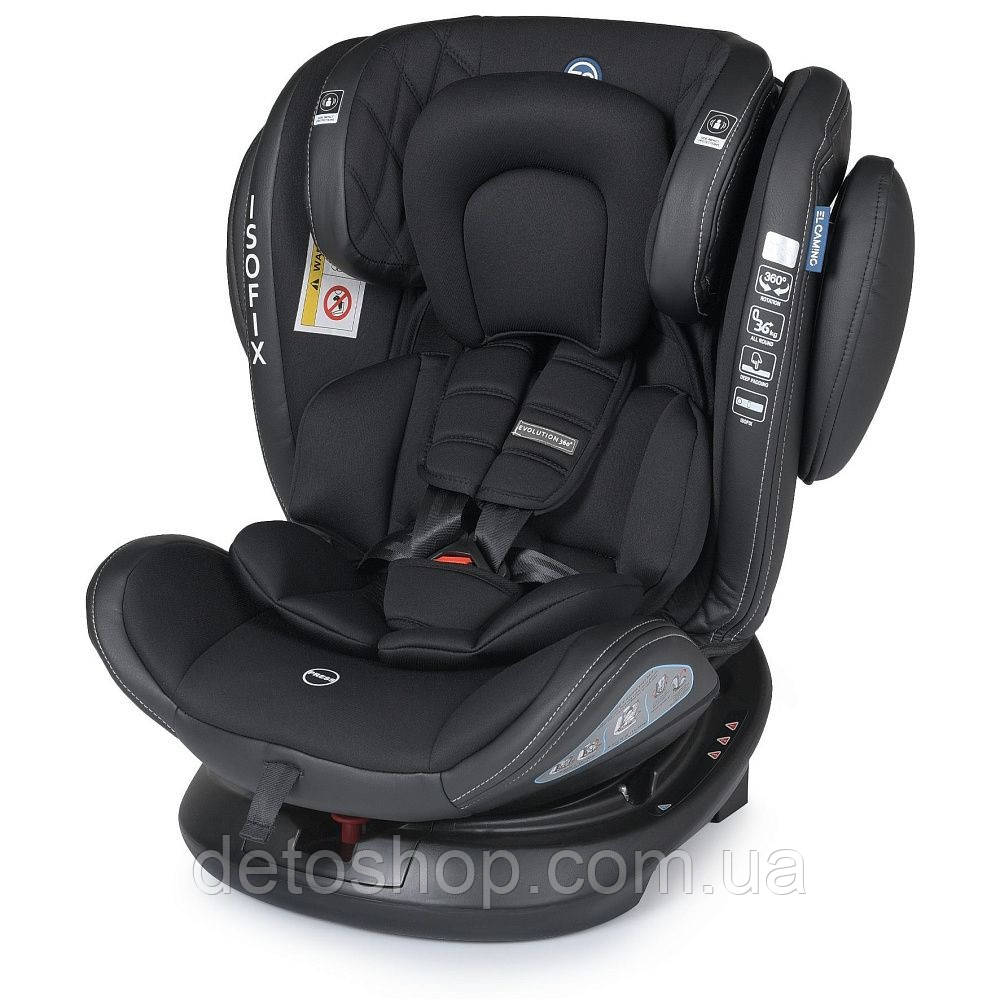 Автокрісло дитяче El Camino (0-36кг) ME 1045-1 EVOLUTION 2 360 ISOFIX (royal black) Чорний