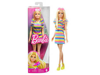 Лялька Barbie Fashionistas з брекетами в смугастій сукні HPF73