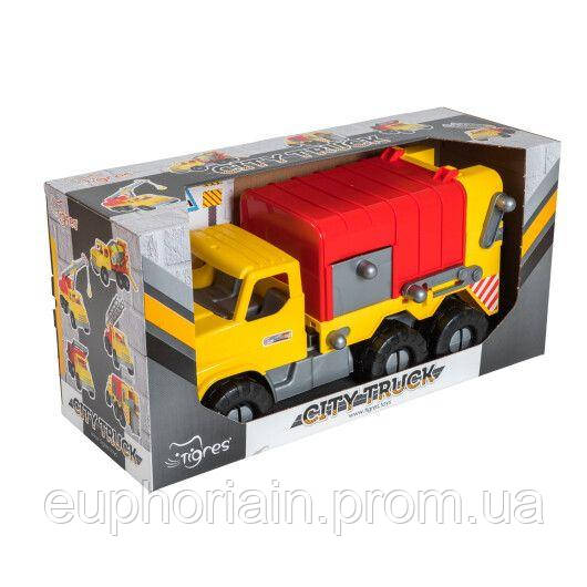 Машинка игровая Tigres Middle truck Мусоровоз 39369 52 см желтый с красным Отличное качество - фото 1 - id-p2078466859