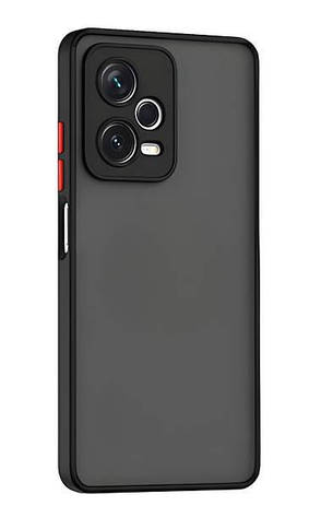 Чохол Matte Armor Xiaomi Redmi Note 12 Pro+ Plus 5G Black - Red, фото 1