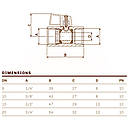 Кран кульовий міні Bonomi Niagara ВВ 3/4" хромований (Італія) 77000006, фото 4