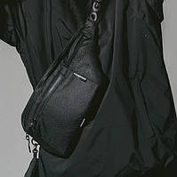 Качественная большая сумка бананка на 8 карманов, мужская женская поясная сумка, черная FK-595 из ткани