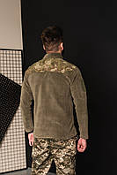 Кофта флисовая мужская тактическая с липучками под шевроны Bikatex Турция ВСУ (ЗСУ) Мультикам 8102 XL хаки