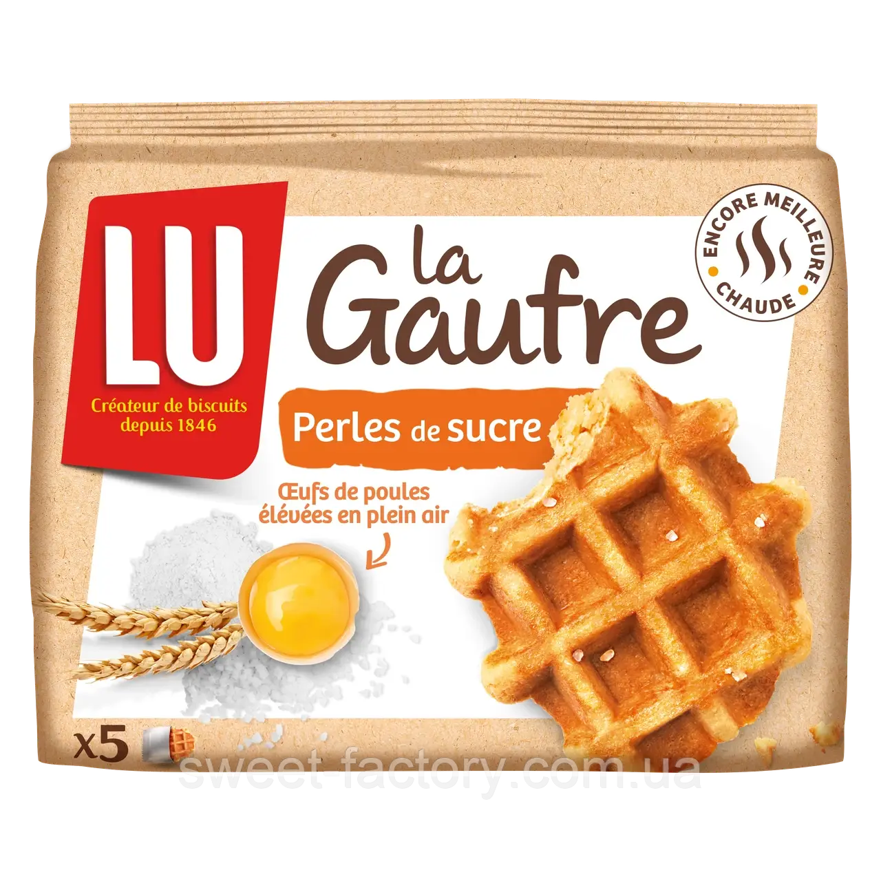Вафлі LU La Gaufre Perles De Sucre 5s 225g, фото 1