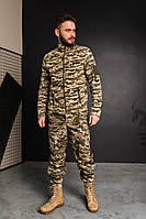 Кофта флисовая мужская военная тактическая с липучками под шевроны ВСУ (ЗСУ) Пиксель 8710 48 размер хаки