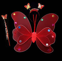 Карнавальный наряд светящийся Бабочка 14113 красный Отличное качество