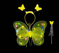 Карнавальный наряд светящийся Бабочка 9147 желтый Отличное качество
