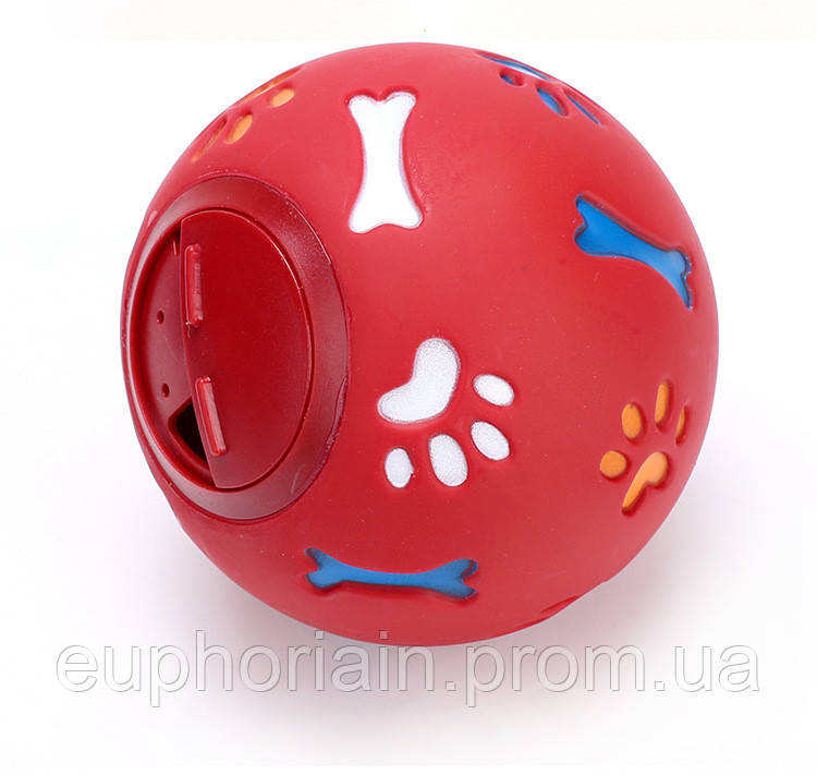 Игрушка-кормушка для животных Мячик 11091 7.5 см красная Отличное качество - фото 2 - id-p2078602332