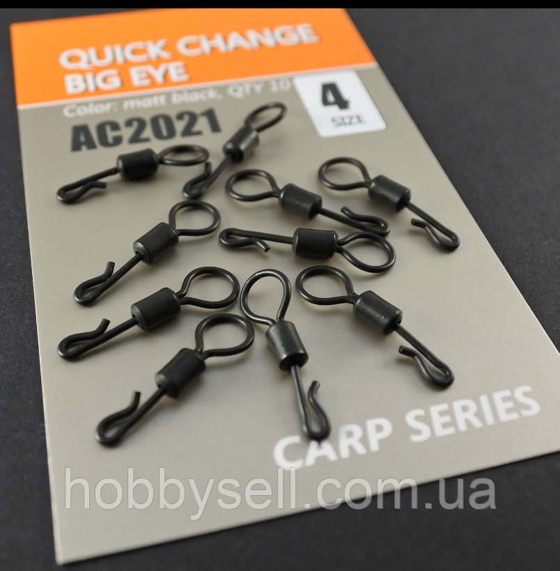 Вертлюг швидкознімний ORANGE BIG EYE №4 10шт Вертлюг швидкознім, фото 1