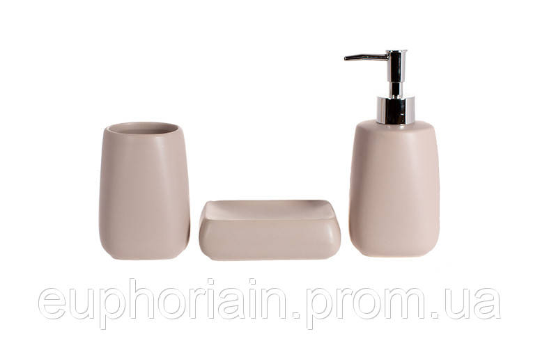 Набор аксессуаров для ванной Bona Di 851-307 3 предмета бежевый Отличное качество - фото 1 - id-p2078587364