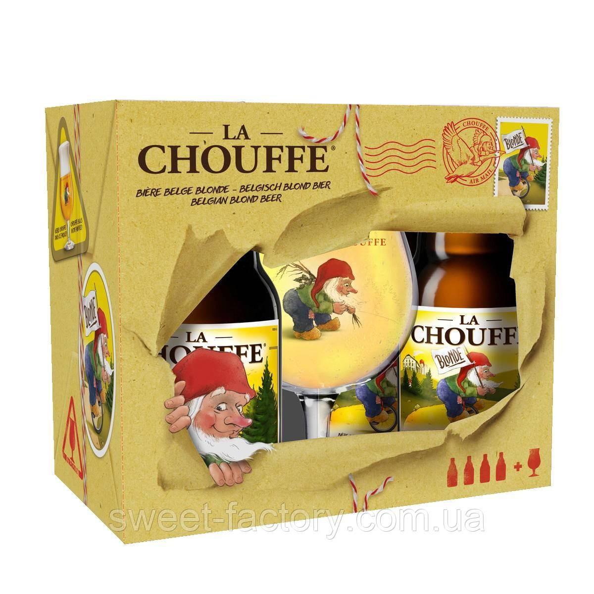 Пивний набір La Chouffe Blonde Beer Box 4s 1320ml