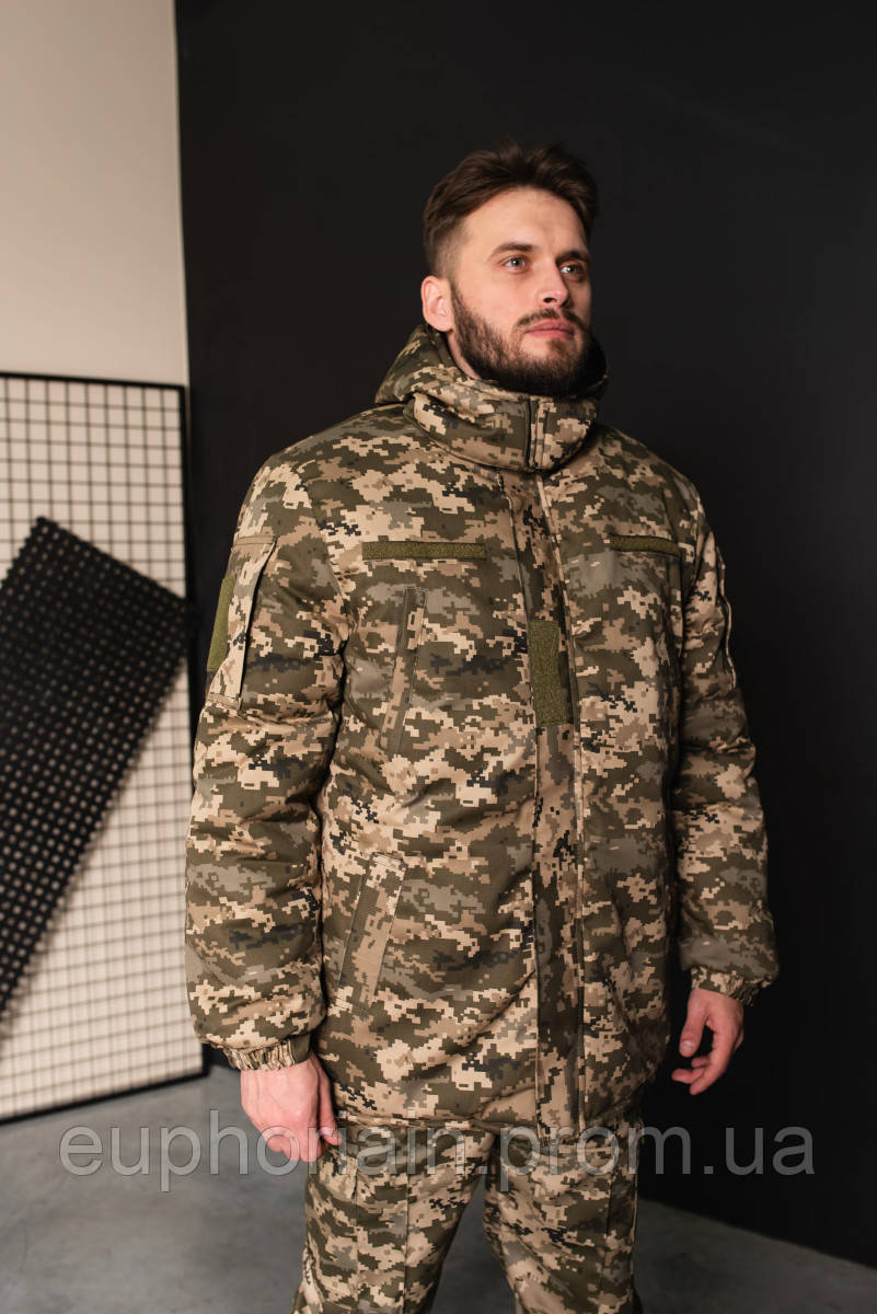 Куртка-бушлат военная мужская тактическая ВСУ (ЗСУ) Пиксель 8726 46 размер Отличное качество - фото 2 - id-p2078570726