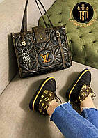 Комплект женский двойка угги и сумка Louis Vuitton Коричневый, 36