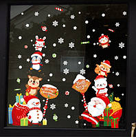Набор новогодних наклеек на окно Happy New Year 5 13793 60х90 см 1 лист Отличное качество