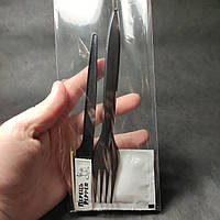 Одноразовий набір LUX (Вилка + ніж + волога серветка + зубочистка + перець) в індивідуальному пакованні