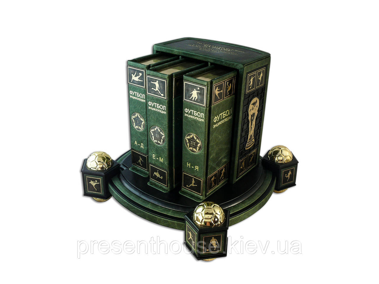 Книга шкіряна Футбол. Енциклопедія (у трьох томах) (у шкіряному футлярі), фото 1