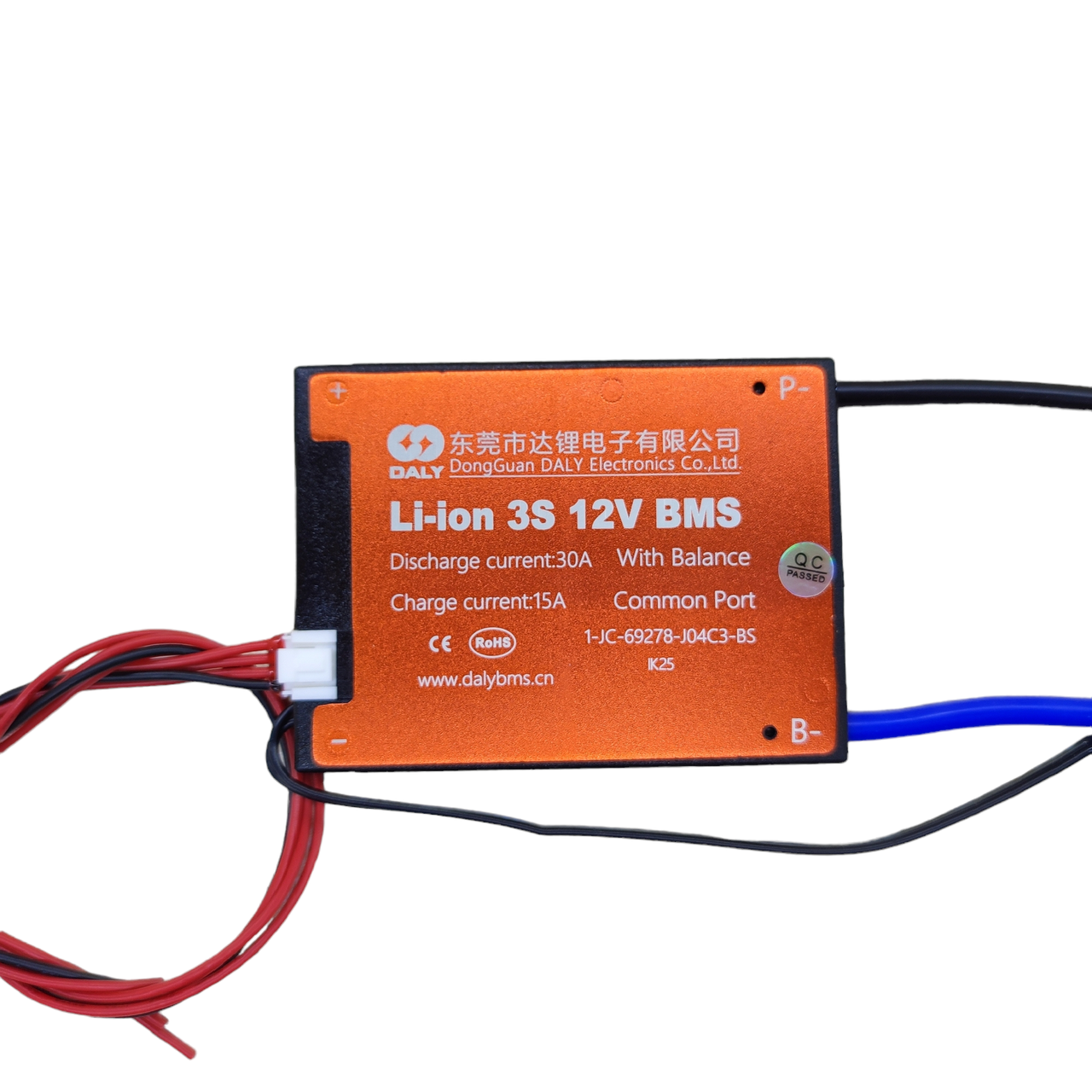 Плата захисту Li-Ion акумулятора Daly BMS 3S 12 вольтів 30A